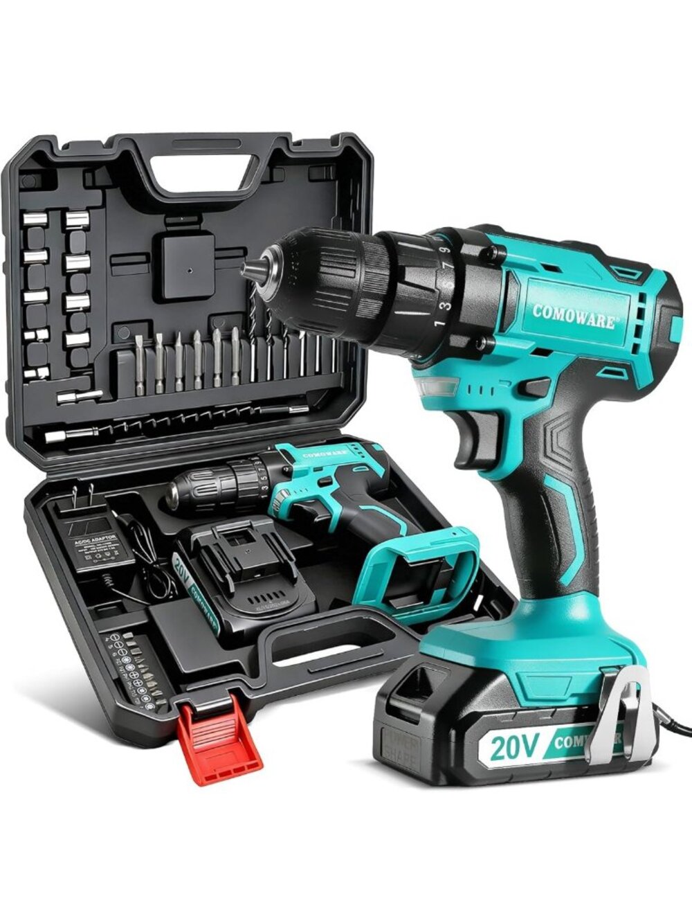 Powerful Cordless Electric Drill Set with Battery, Charger & Bits - Versatile
